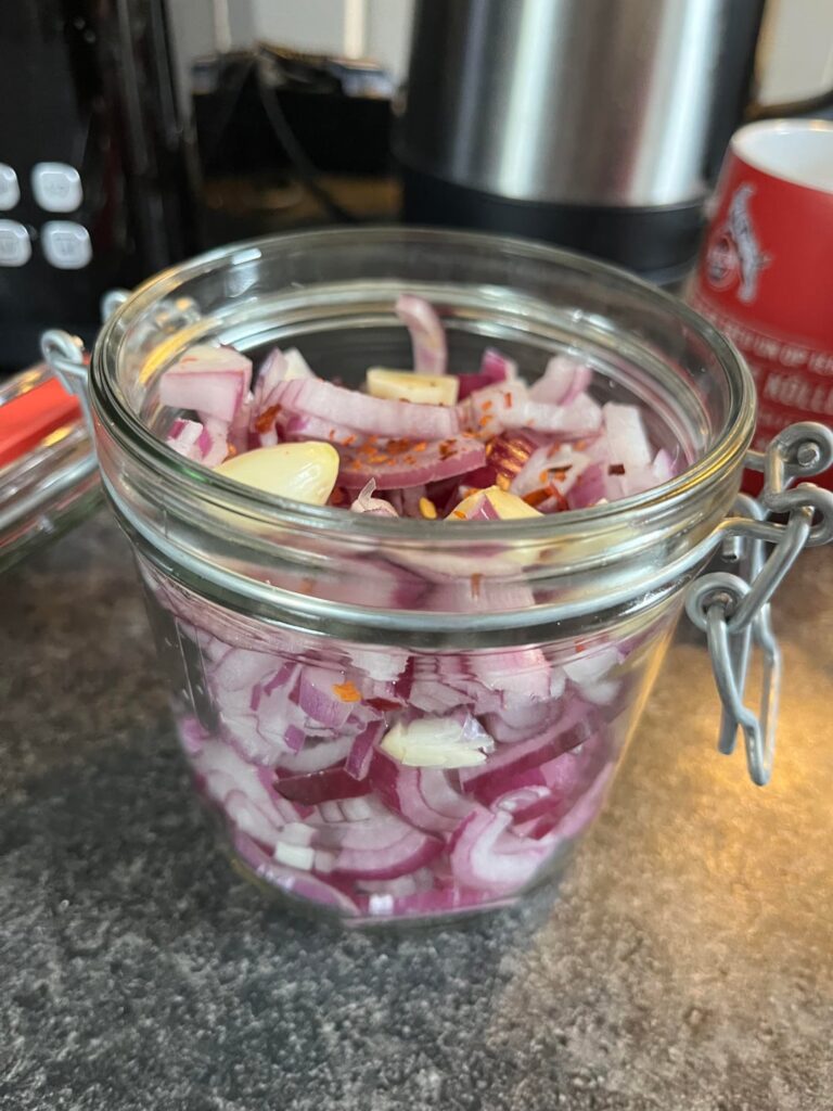 Pickled Onions at home bc I can’t really buy them where I live