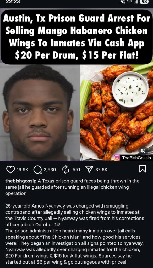 How much would you pay per wing piece in prison?