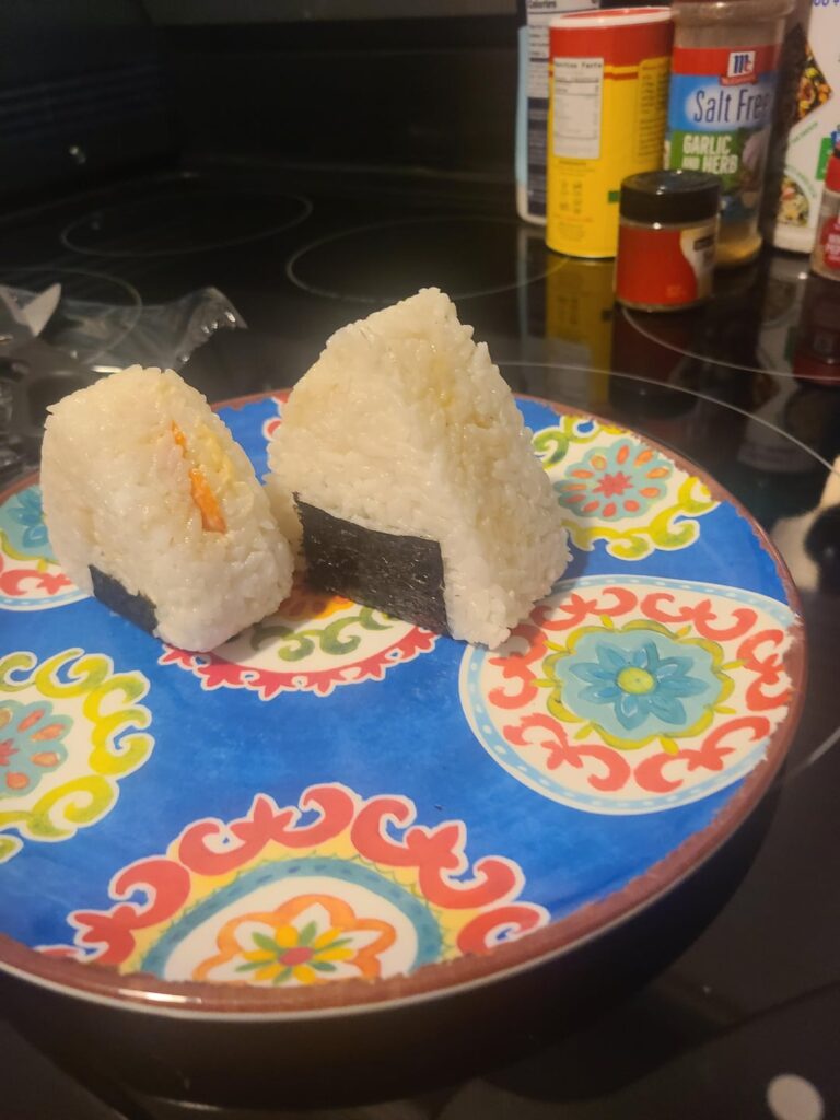 Spicy crab onigiri