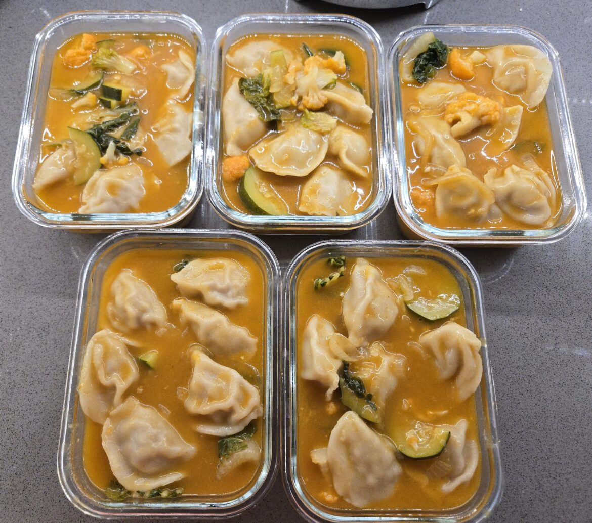 Red Curry soup with dumplings