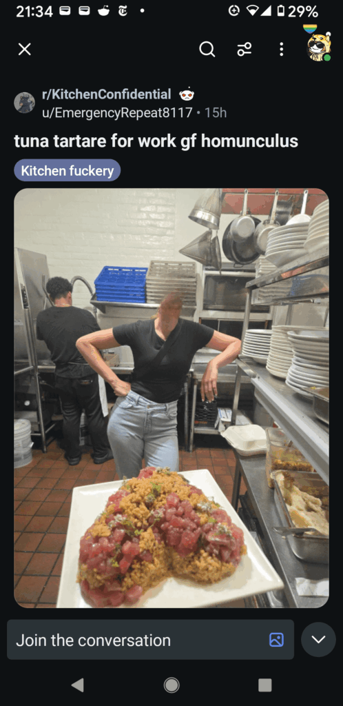 Everything about this post is insane. Especially the food.