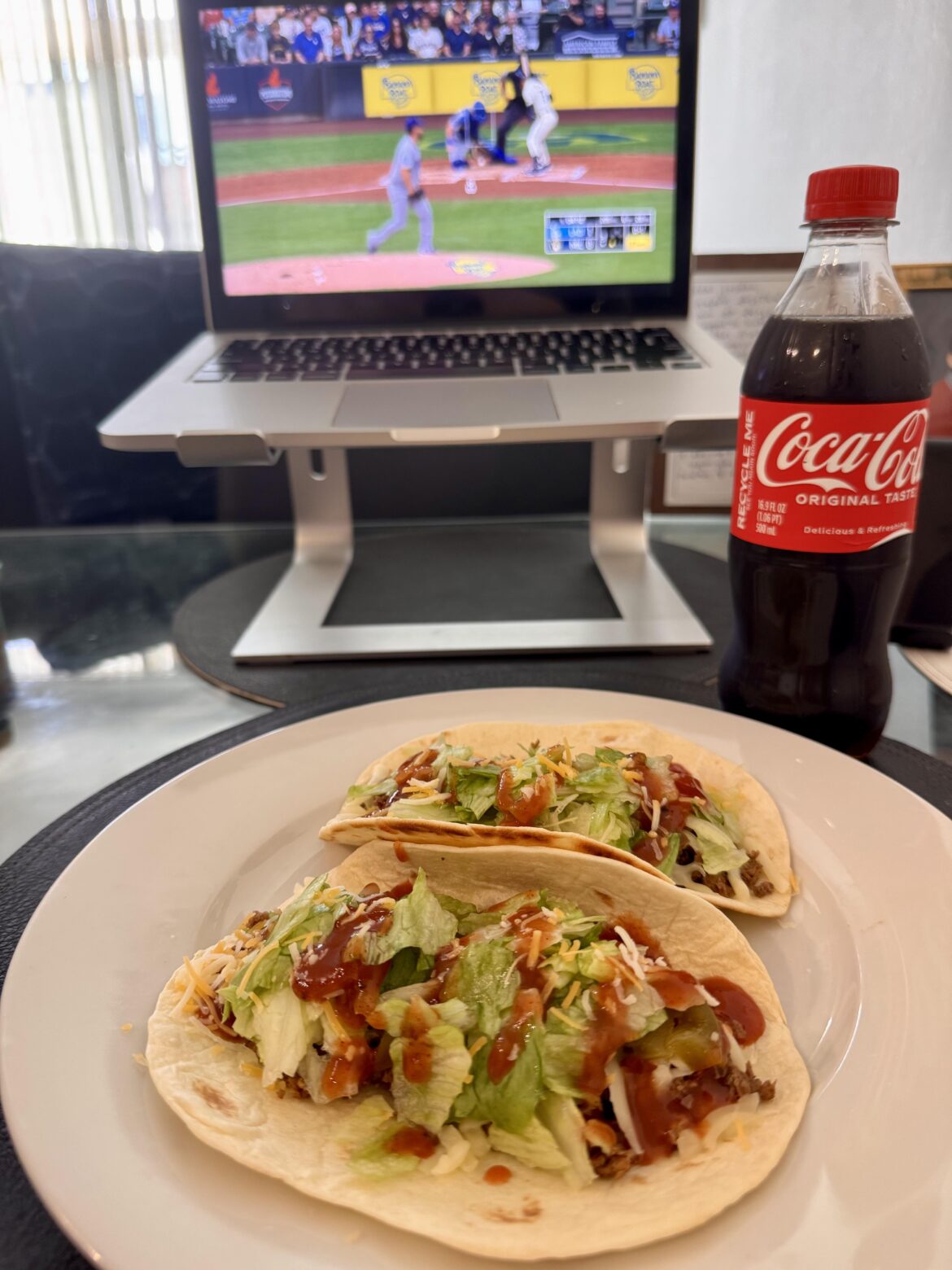 Ground venison tacos, Coke, and Clayton Kershaw on the mound for the Dodgers
