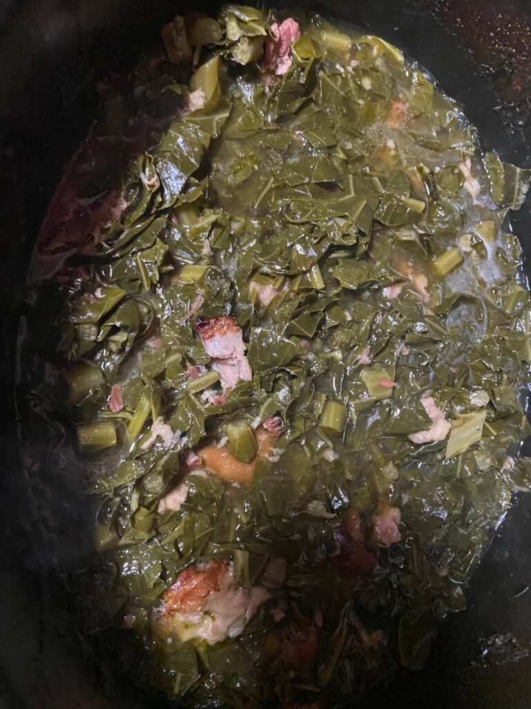 Yesterday I worked  my Slow Cooker into overtime yesterday Made Collard Greens and Turkey Chili.