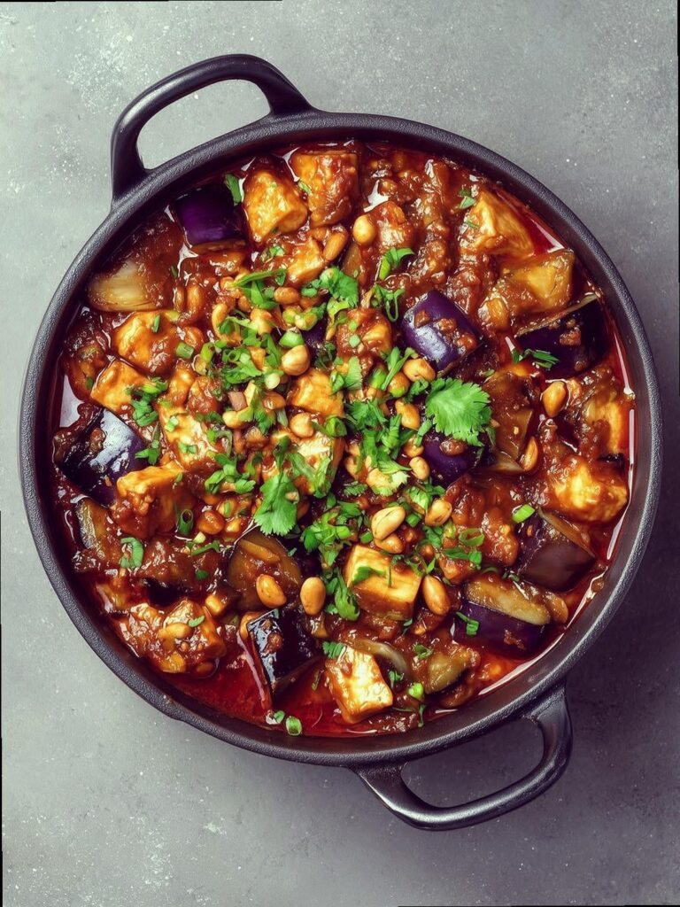 Tofu, Peanut & Aubergine Hotpot. This is perfect autumnal mid week goodness. Aromatic and nutty and a good protein hit to boot.