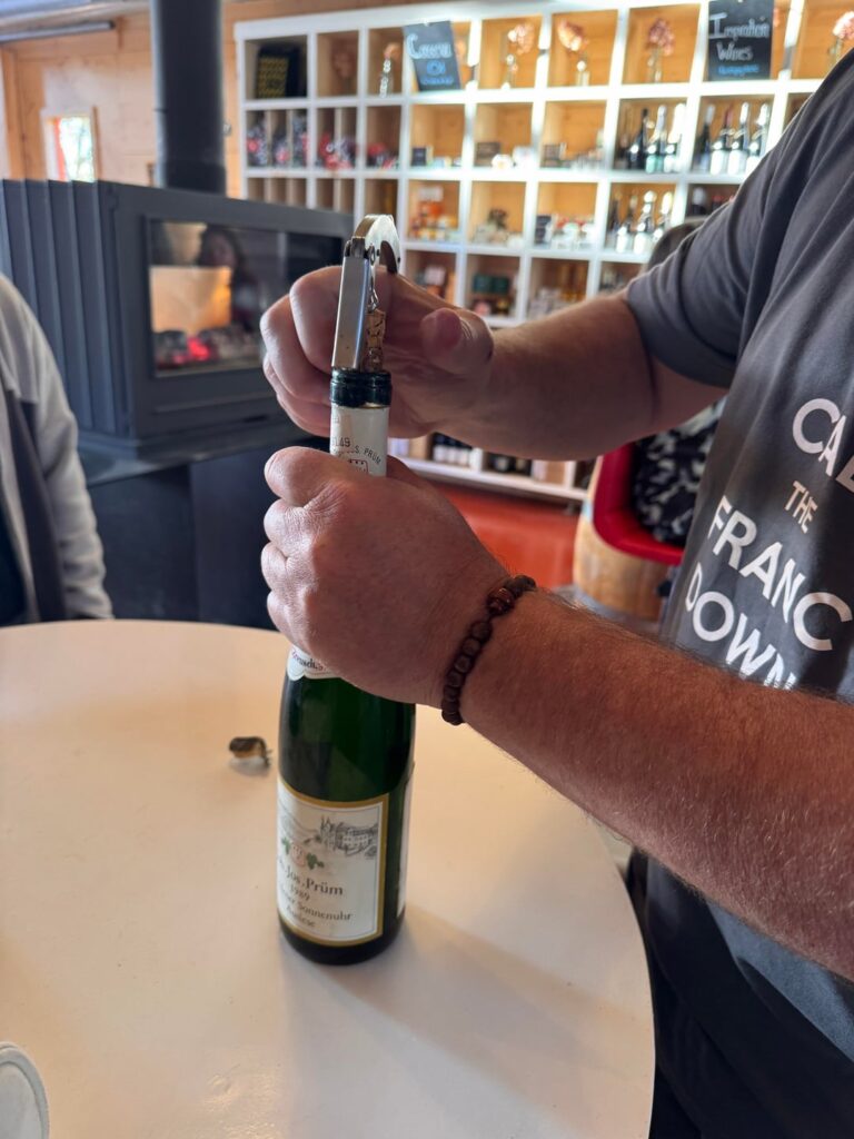 Drank a 1989 J.J. Prüm  Wehlener Sonnenuhr Riesling Auslese at Forge Cellars in the Finger Lakes