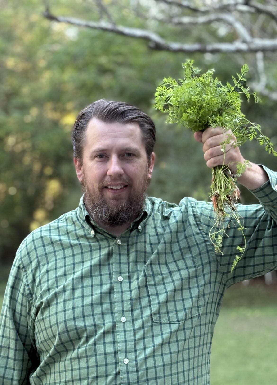 My husband and his tiny carrots
