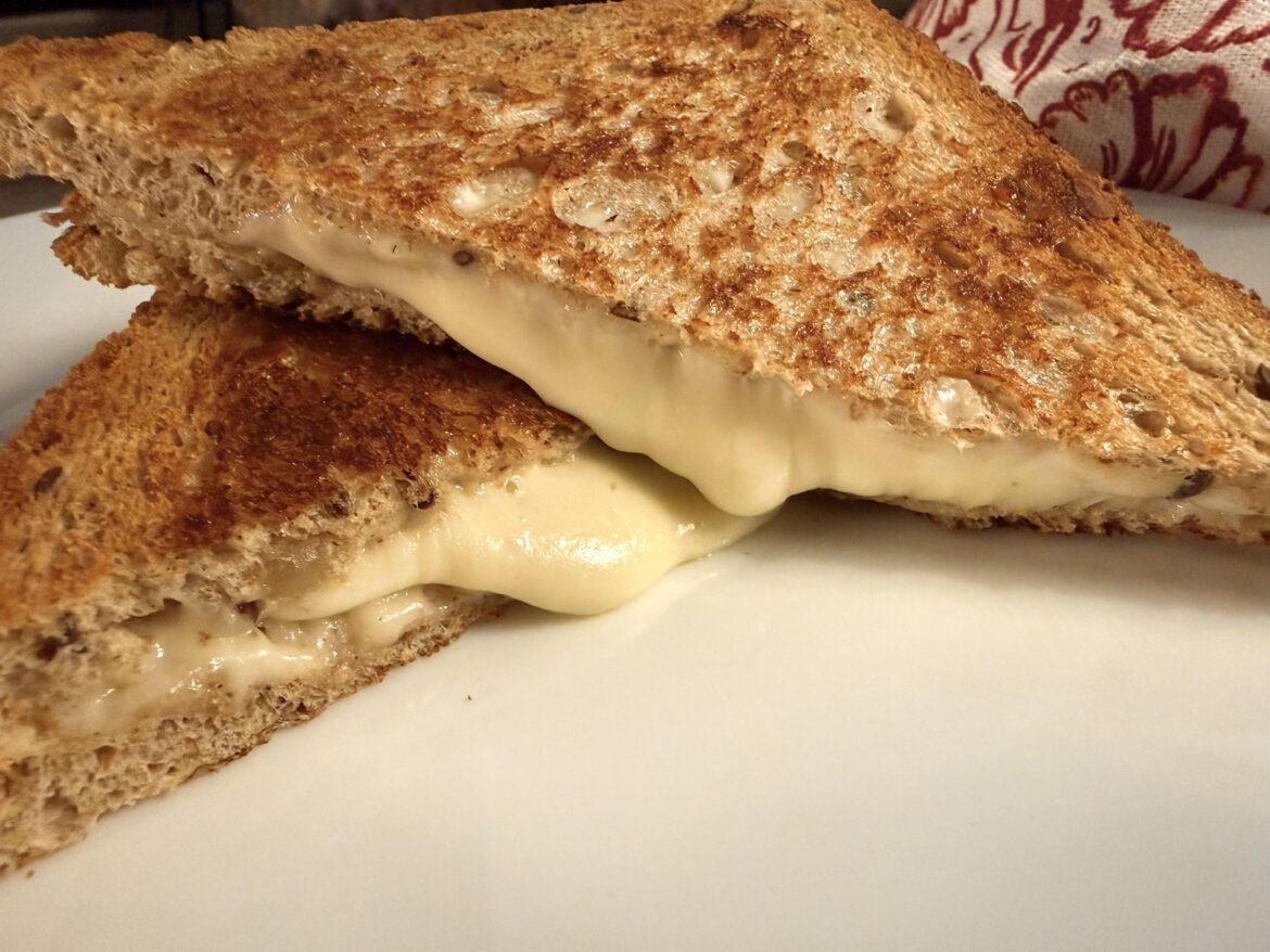 homemade seed bread + Trappista & cheddar mix (it was HEAVEN)