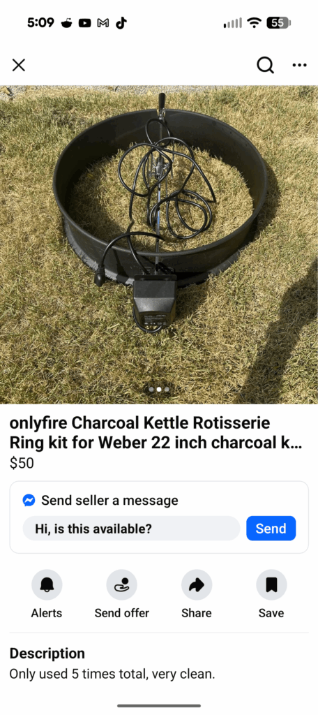 Only fire rotisserie $50 Memphis TN