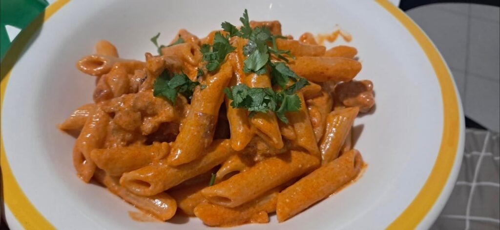 Pennette alla vodka(real one) with sausage and korean gochuchang