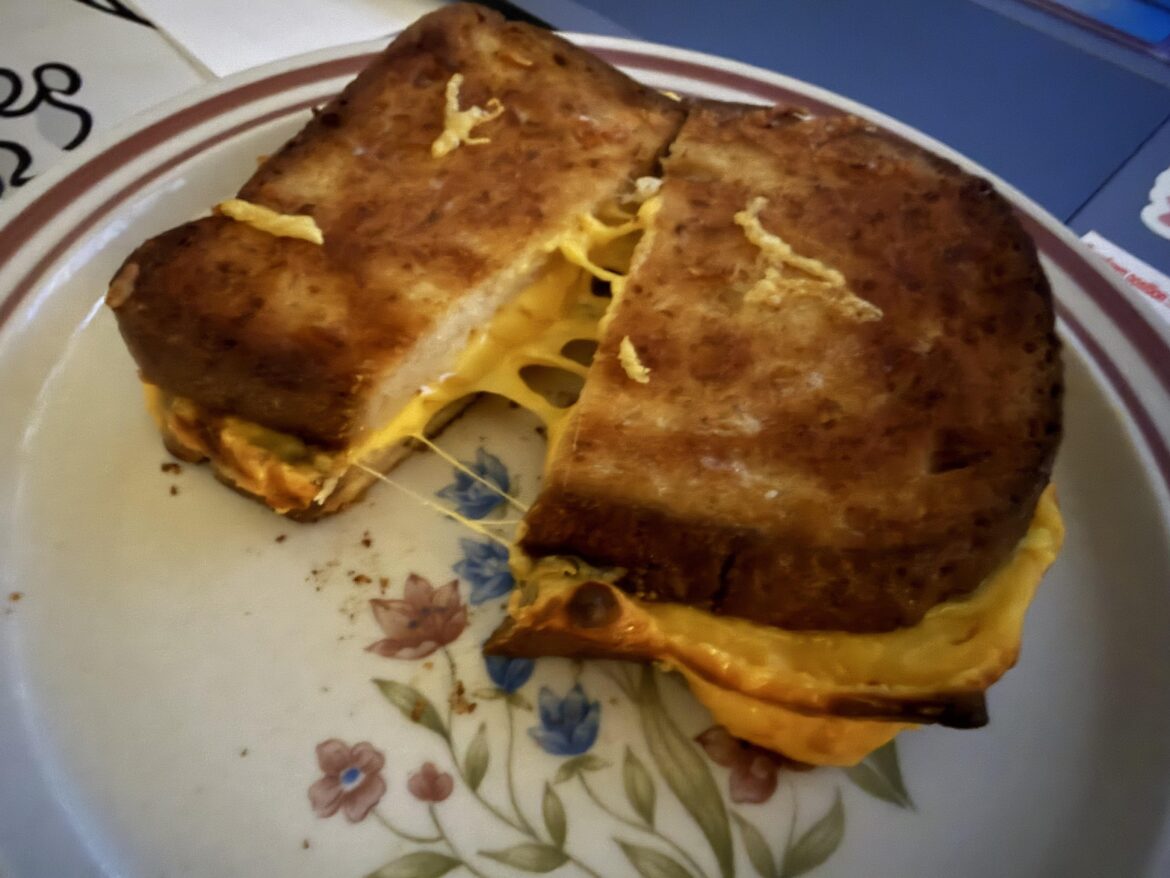 Gluten free sourdough + American and cheddar