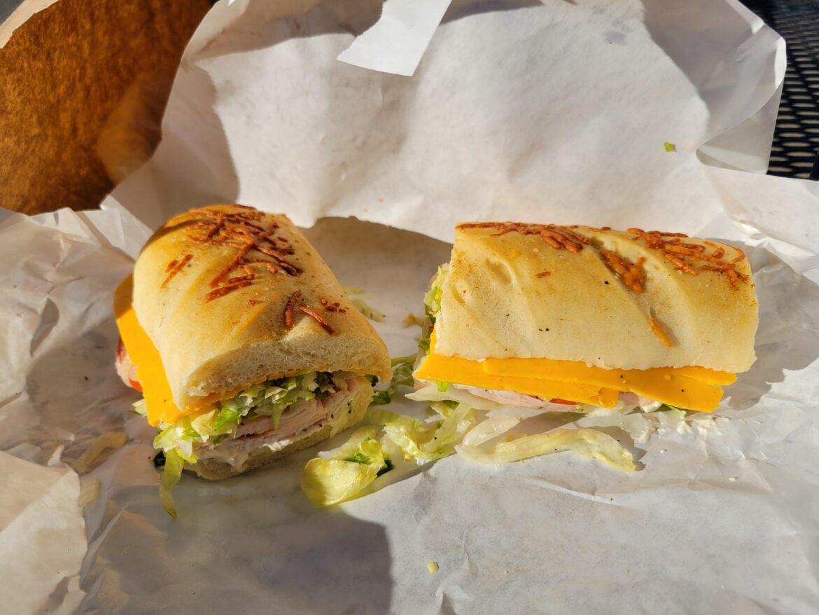 Turkey and cheddar at sunset.