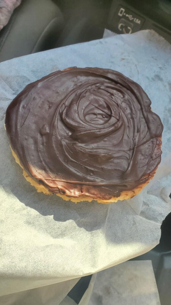 Chocolate-Orange Florentine in the car