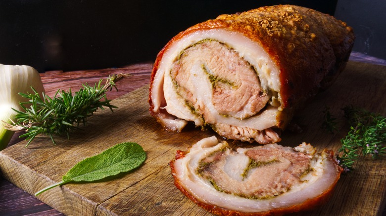 Porchetta Italian pork roll