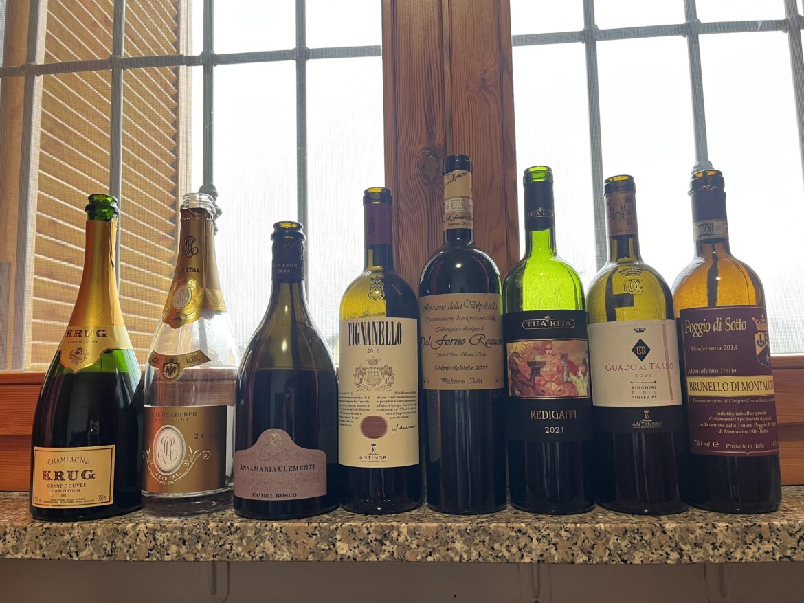 Sunday lunch wine lineup