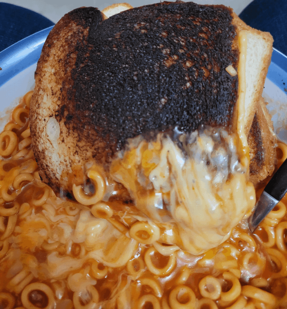 Grilled Cheese and SpaghettiOs.... with Extra Cheese!