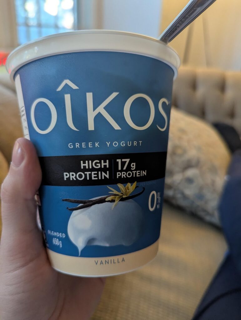 I'm sorry if this is dense but I'm new to tracking macros; how much protein is there in this entire tub of yoghurt?