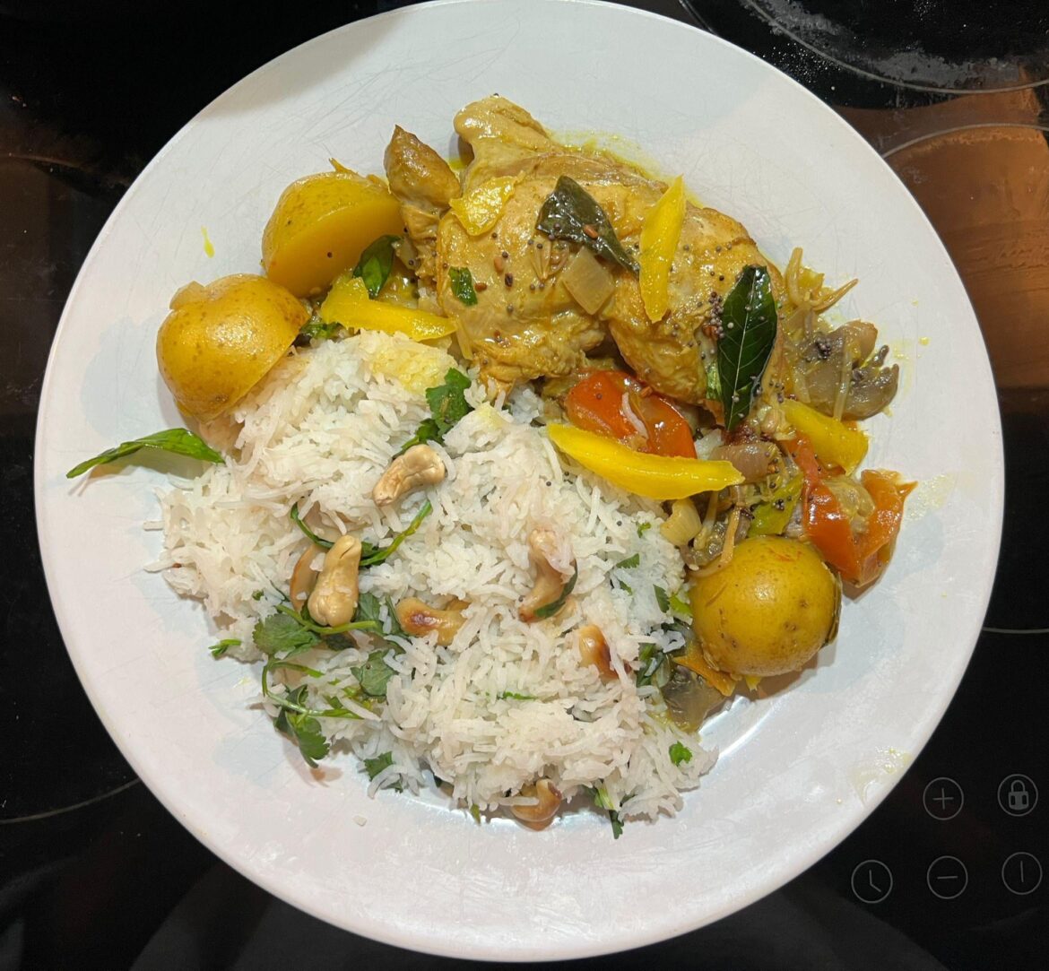 Mango coconut milk curry with chicken