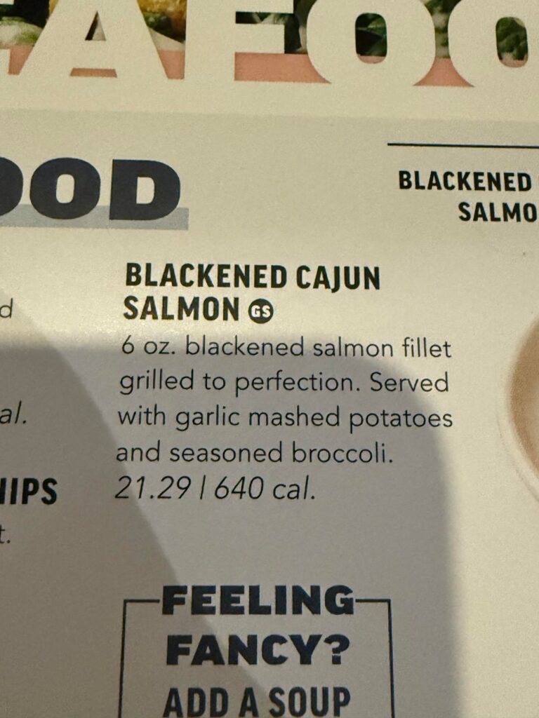 is the calorie count just for the salmon or the whole meal?