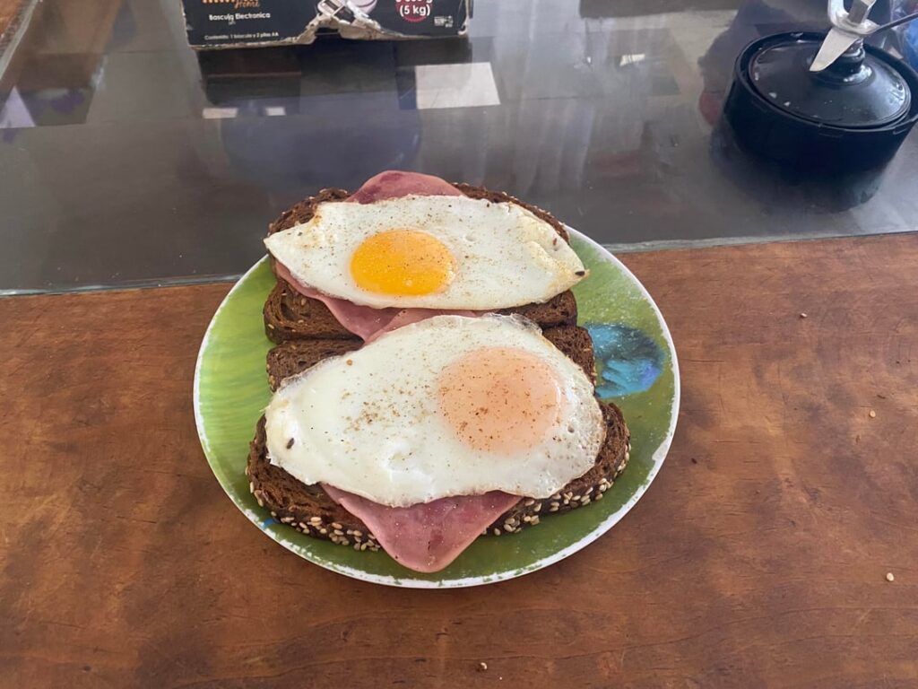 Egg toast and banana shake