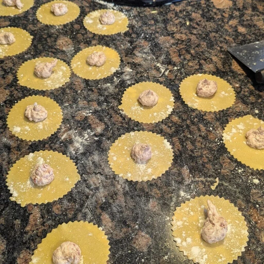 Hot Italian sausage and ricotta filled