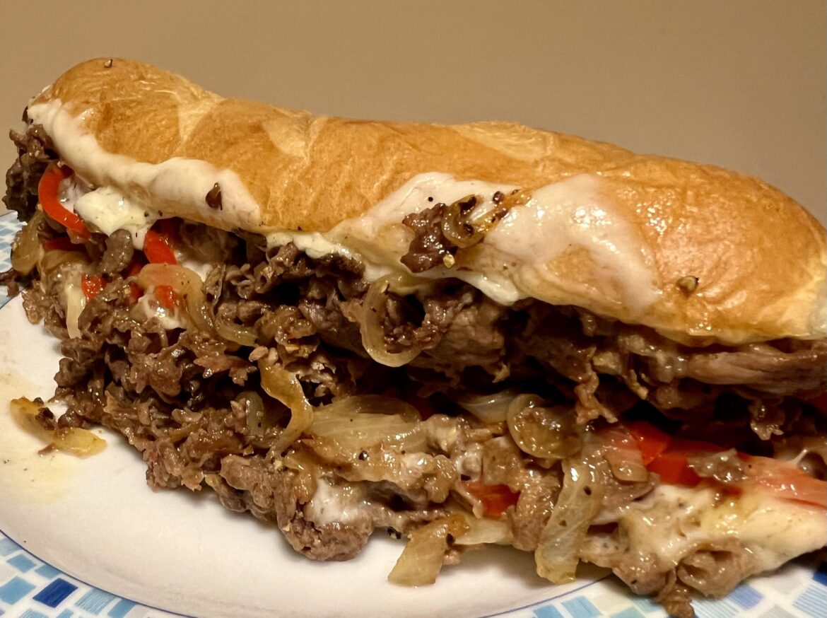 Shaved ribeye, onions, peppers, and provolone.