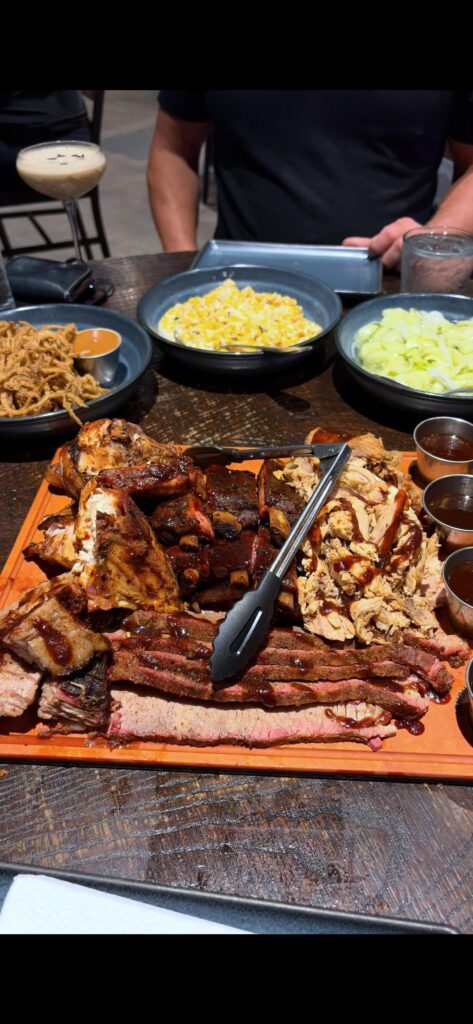 Q39 in midtown KCMO —excellent BBQ but pricey (150 bones fer what’s pictured here!).