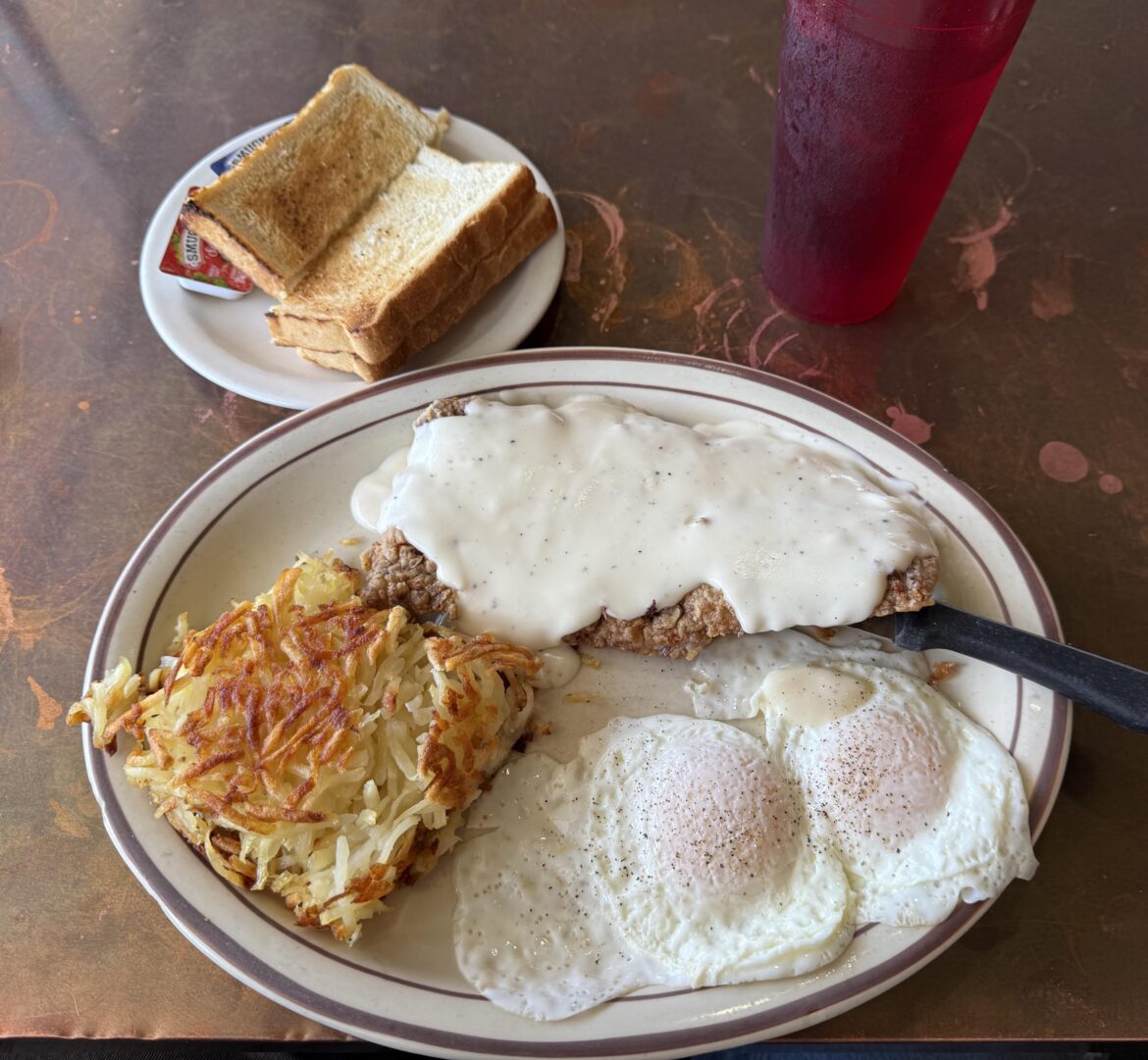Chicken fried steak & eggs from Kap’s in Albuquerque