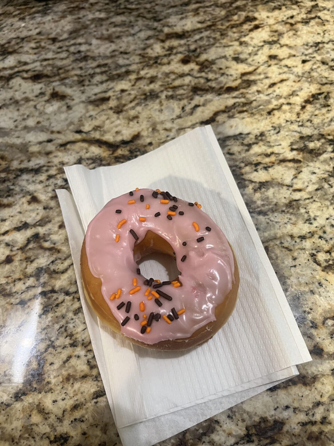 A spooky strawberry donut from Dunkin 270 cal :-)