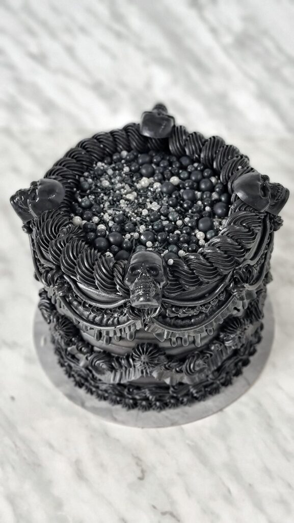 All black Lambeth cake