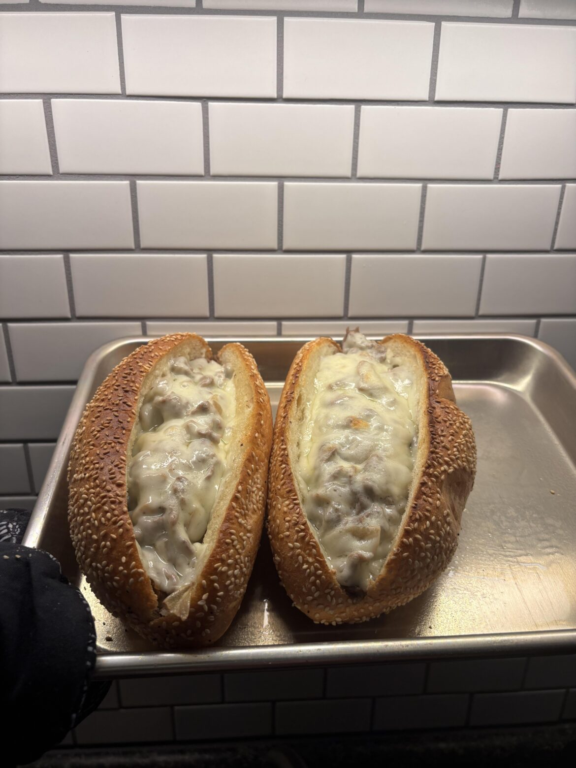 Made cheesesteaks last night. No cross section unfortunately