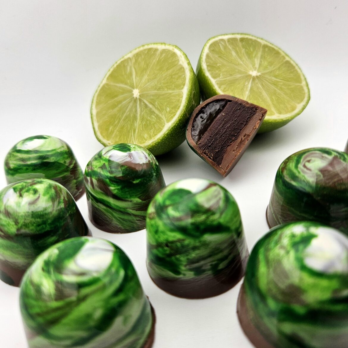 [OC] homemade lime chocolates