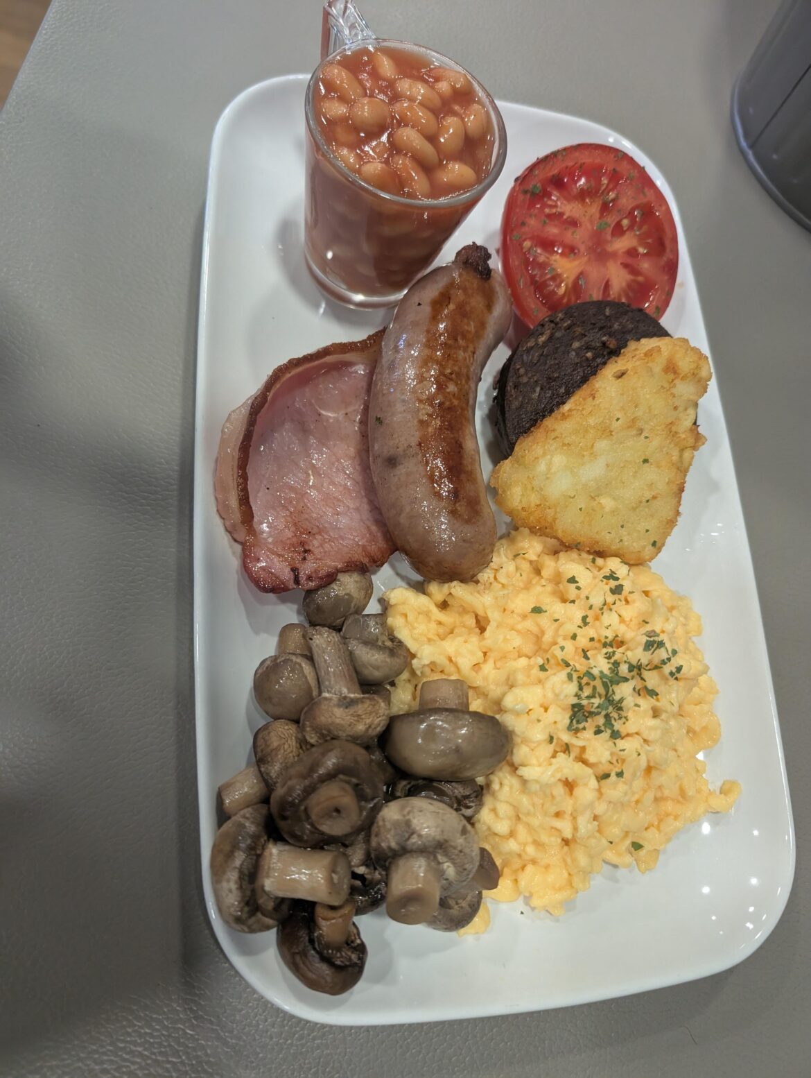 Beans in a shot glass