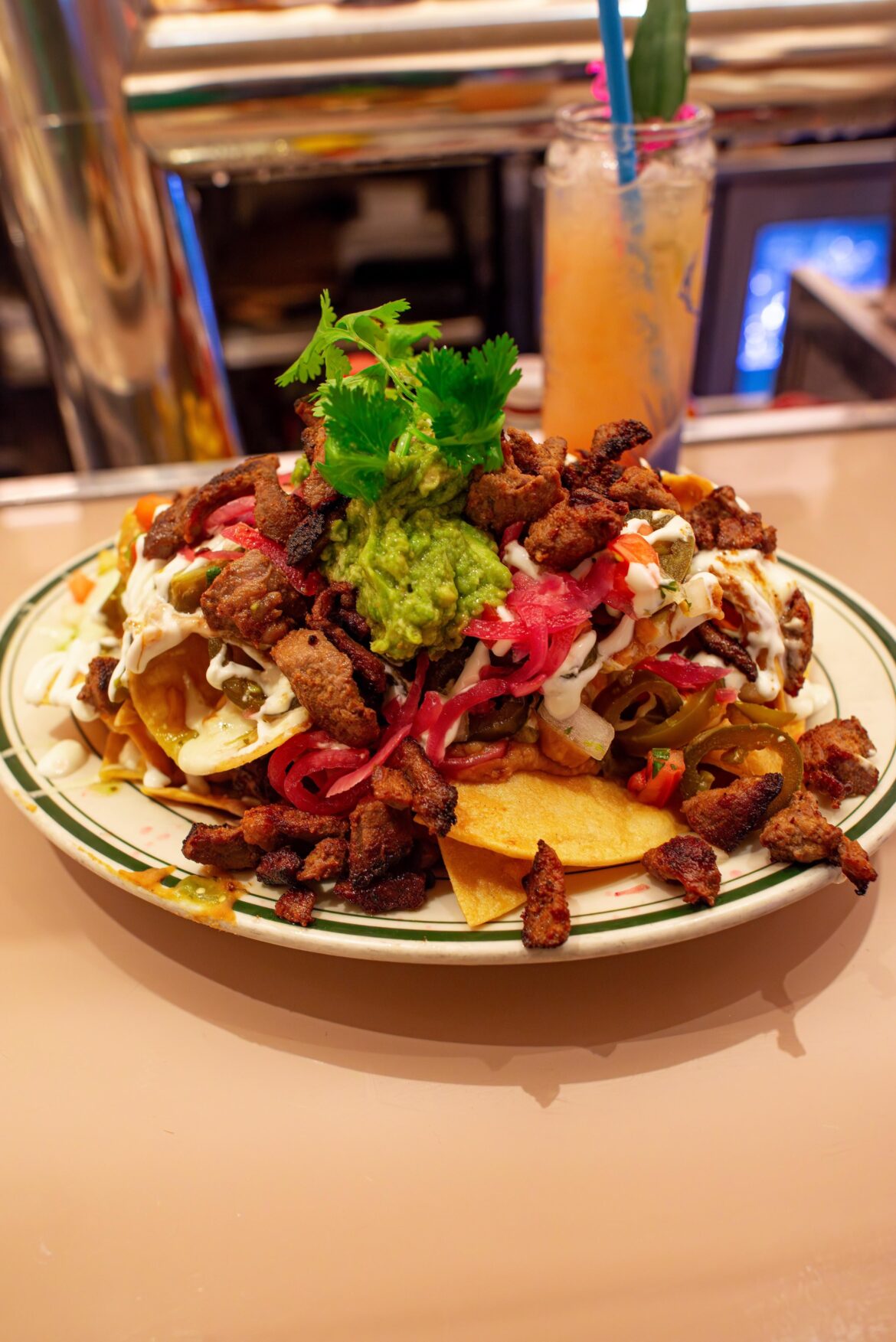 Steak nachos from Kellogg Diner.