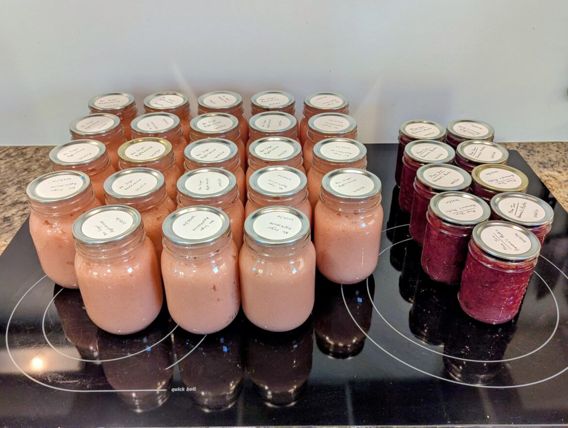 Busy fall weekend of canning applesauce and plum jam