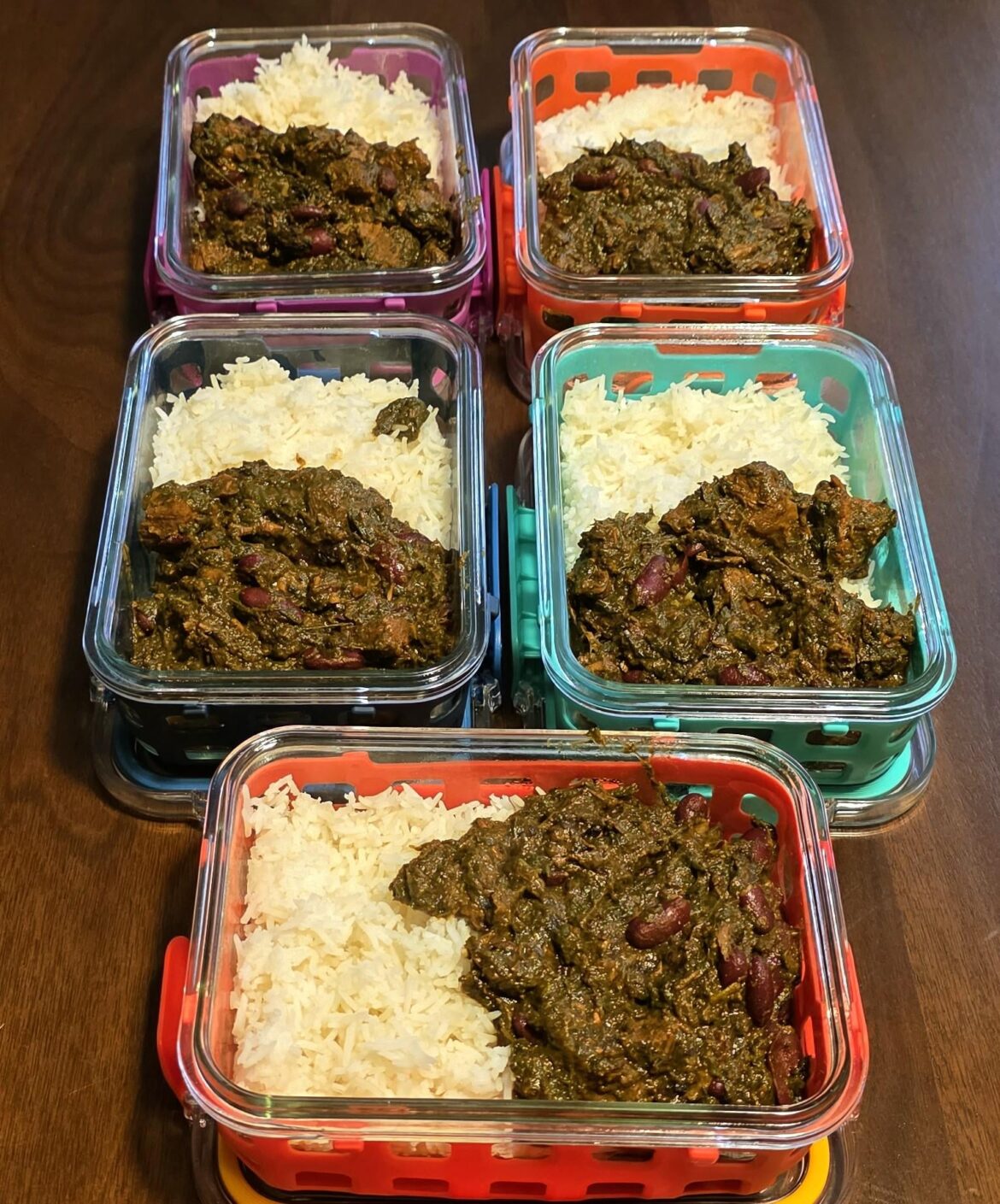 Lunches for this week set: Ghormeh Sabzi.