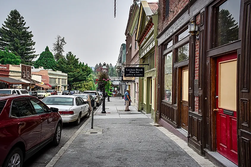 The historic old town of Nevada City, California.