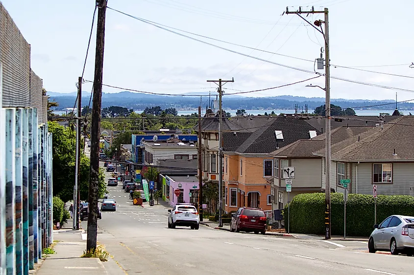 Historic buildings, including the Minor Theatre, in Arcata, California. Image credit: Conor P. Fitzgerald / Shutterstock.com.Historic buildings, including the Minor Theatre, in Arcata, California. 