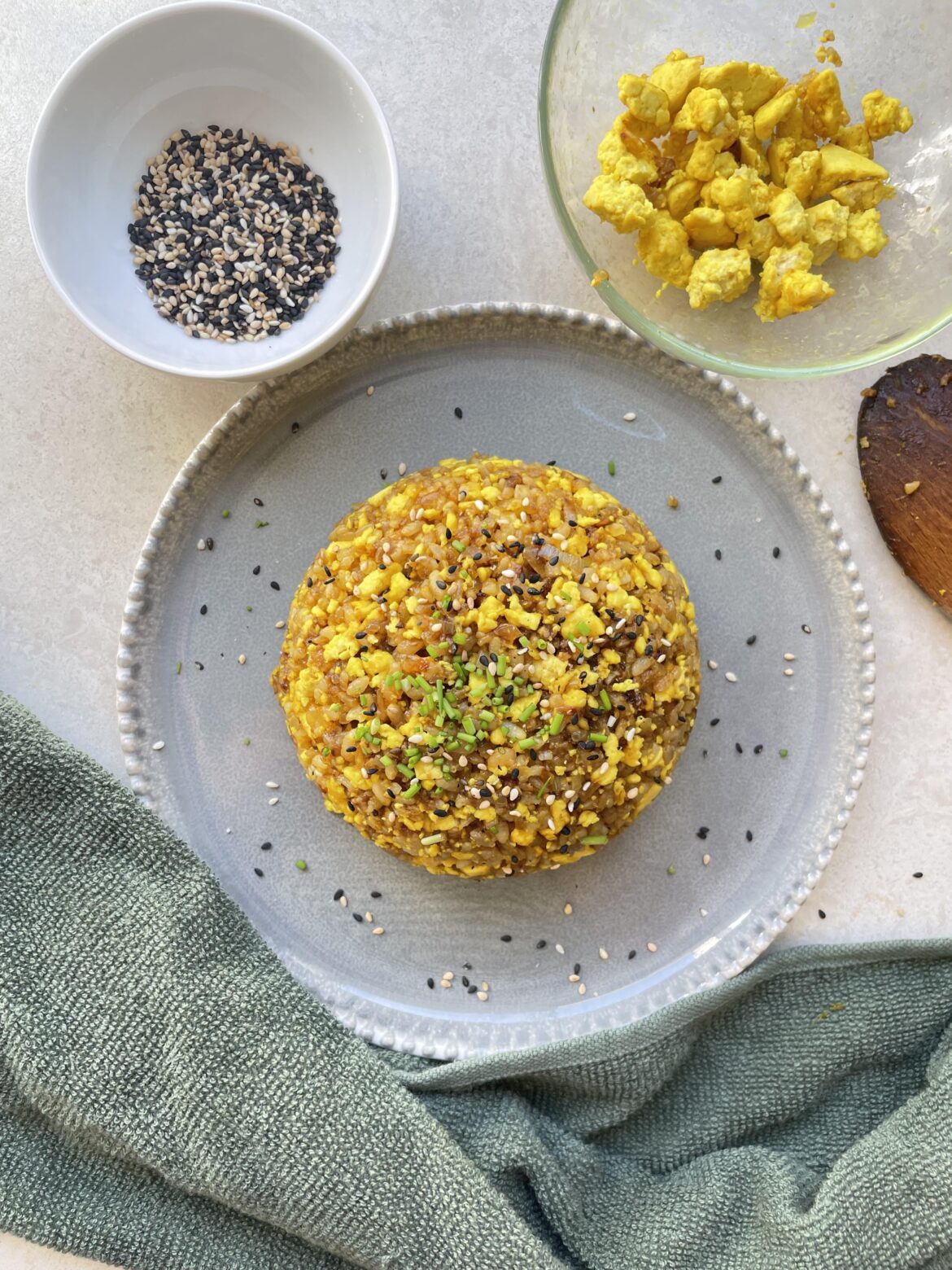 Vegan egg fried rice