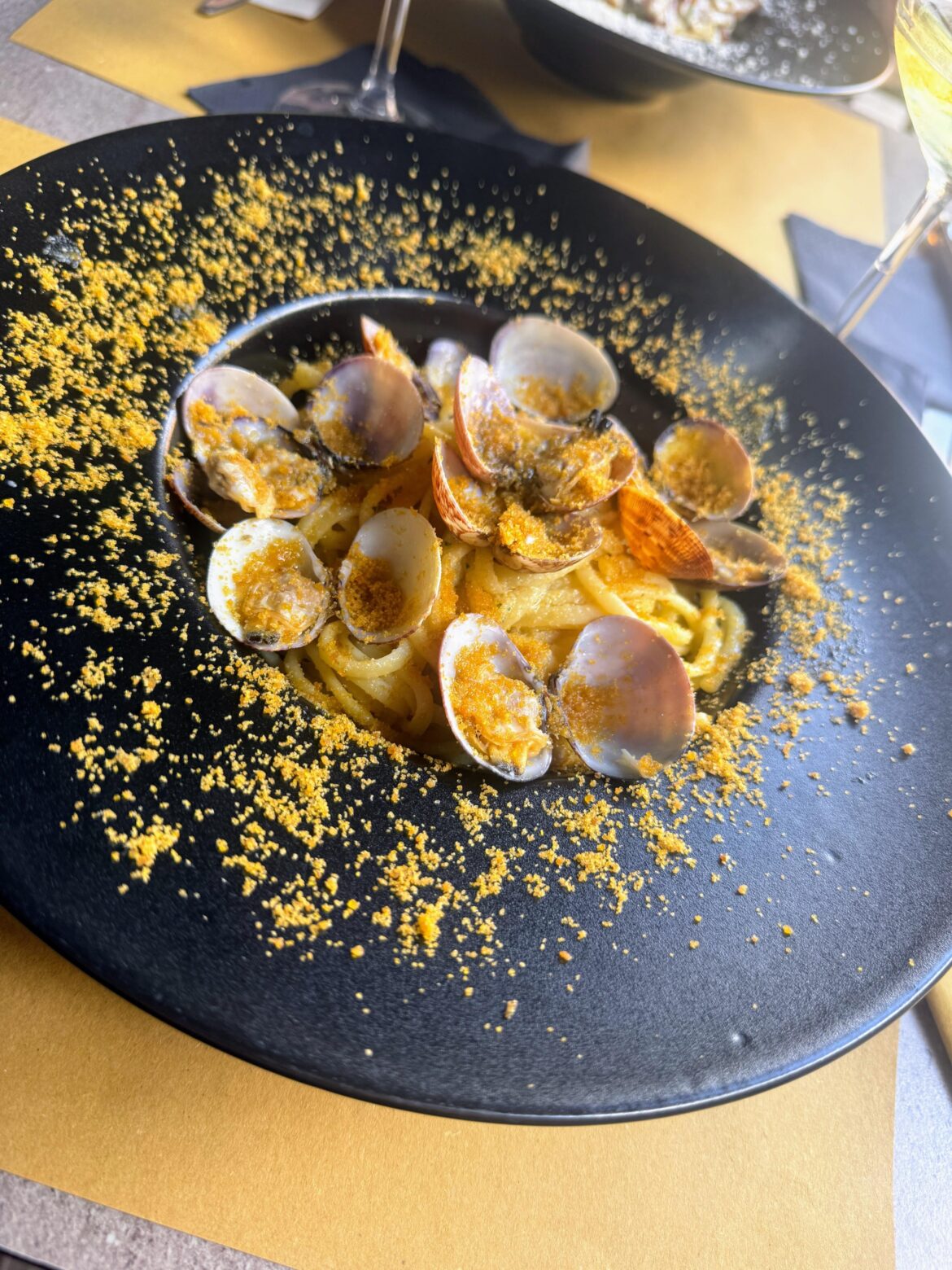 Spaghetti, clams, bottarga. SARDINIA 😋