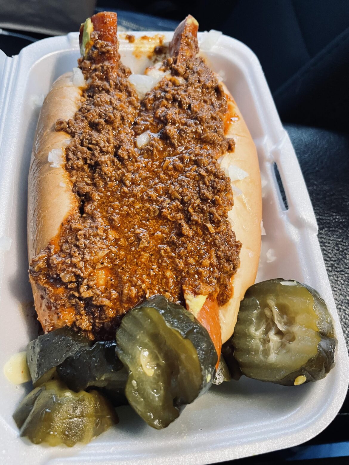 $2 loaded dogs with spicy pickles