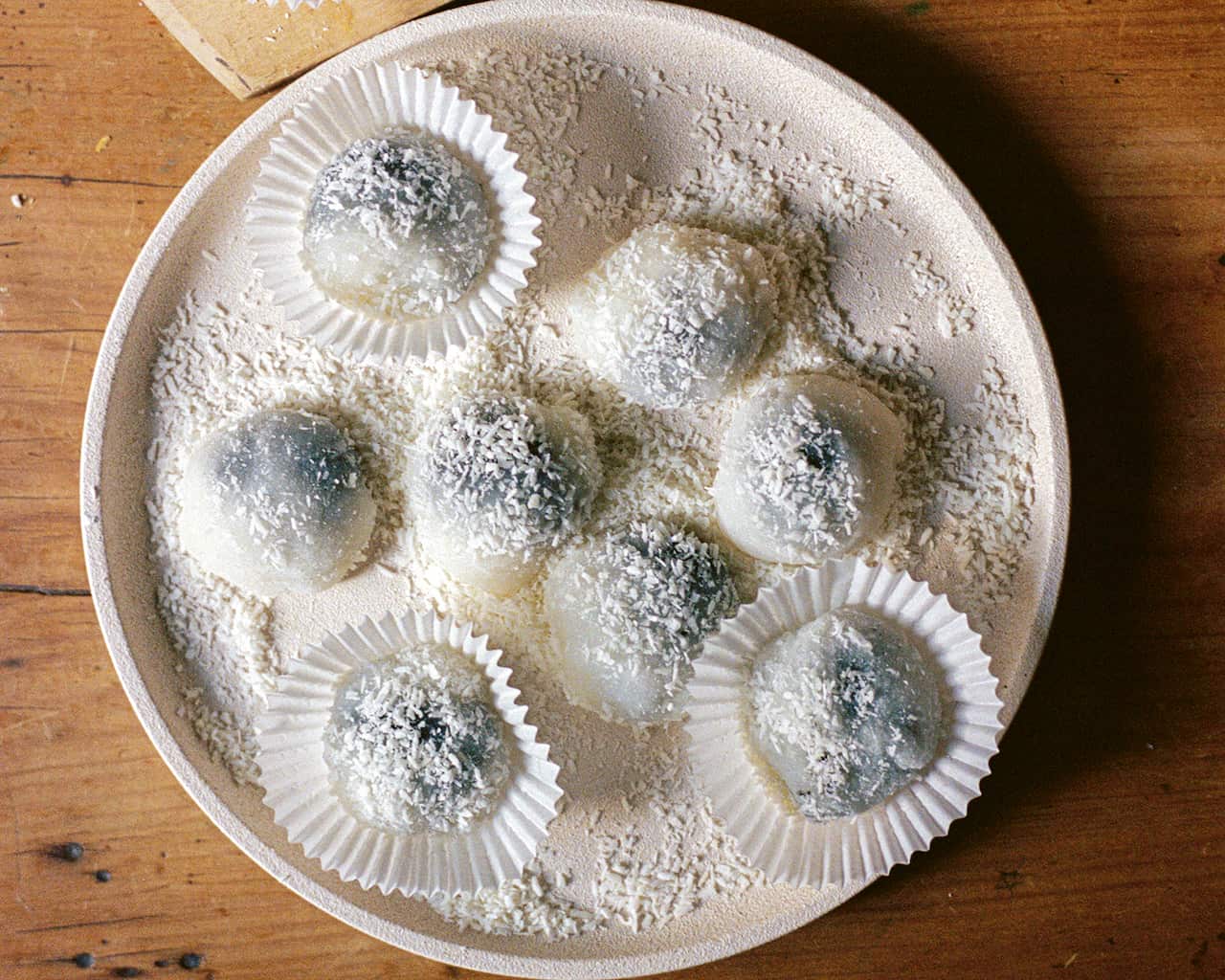 Sweet black sesame mochi