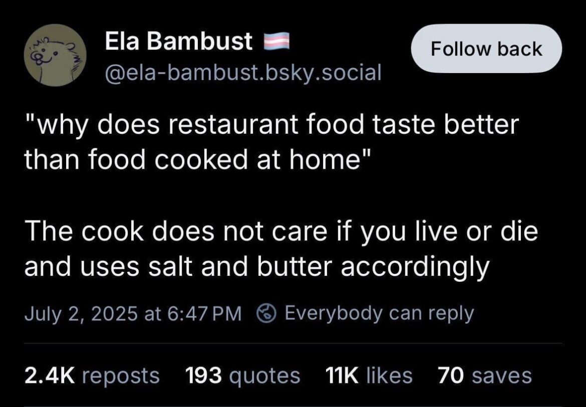 We hold the power to send people on one-way trips to Flavor Town