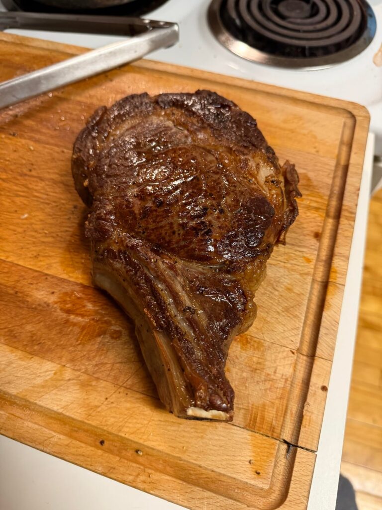 Reverse sear ribeye