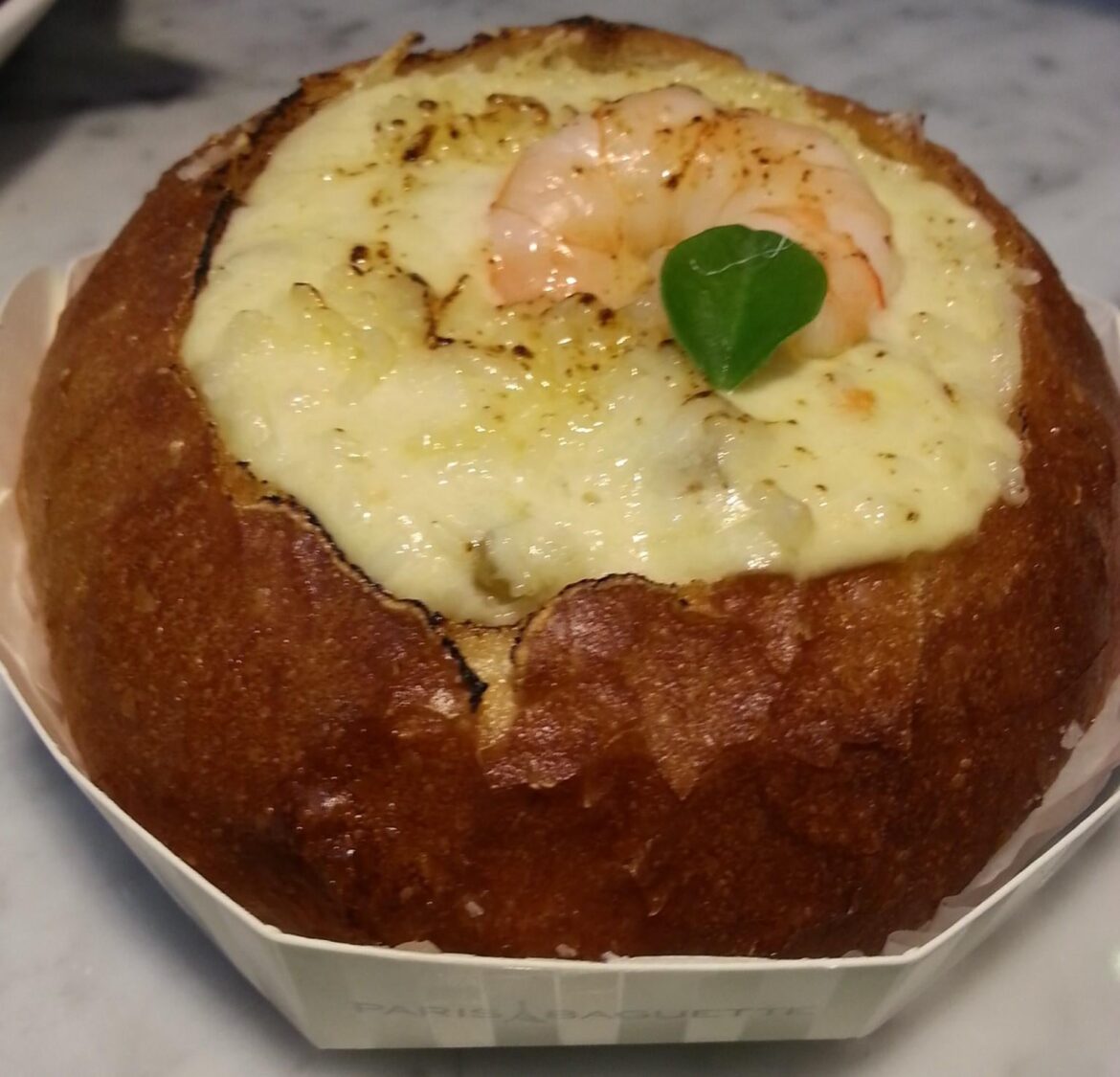 Clam Chowder bread bowl with Cheese
