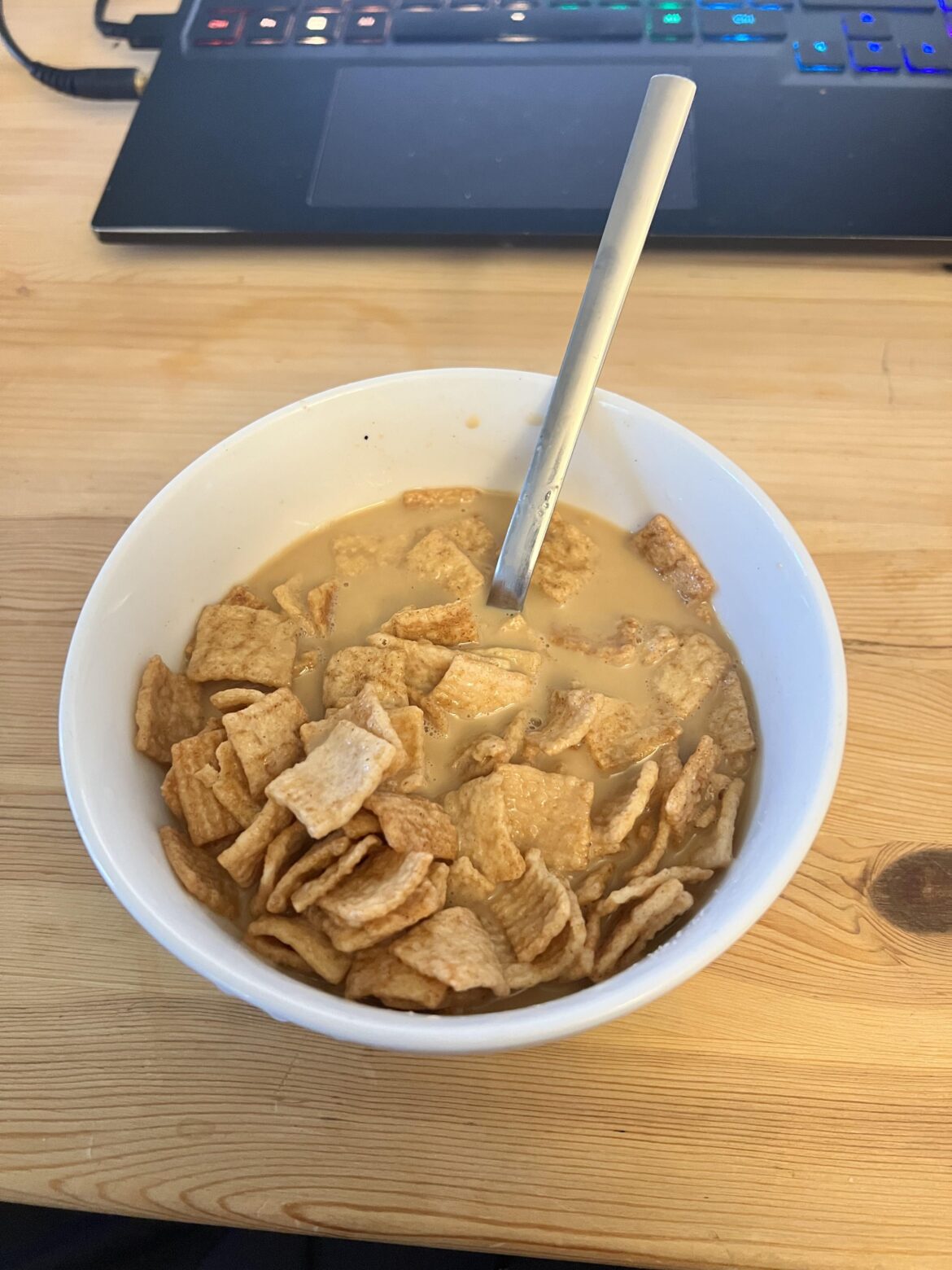 Don’t have milk so I’m using cold brew and eggnog