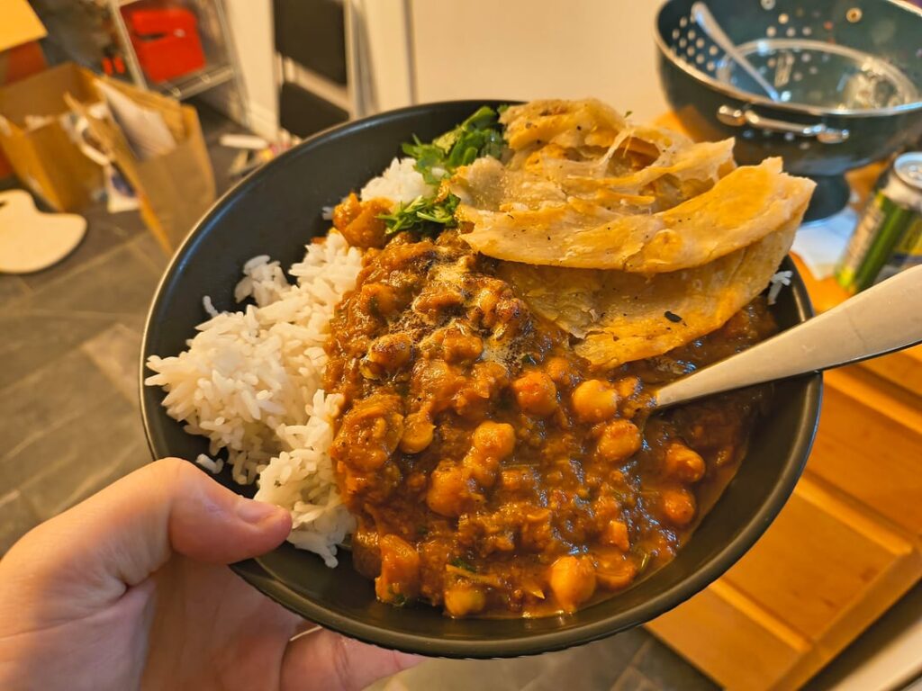 Chana masala and roti