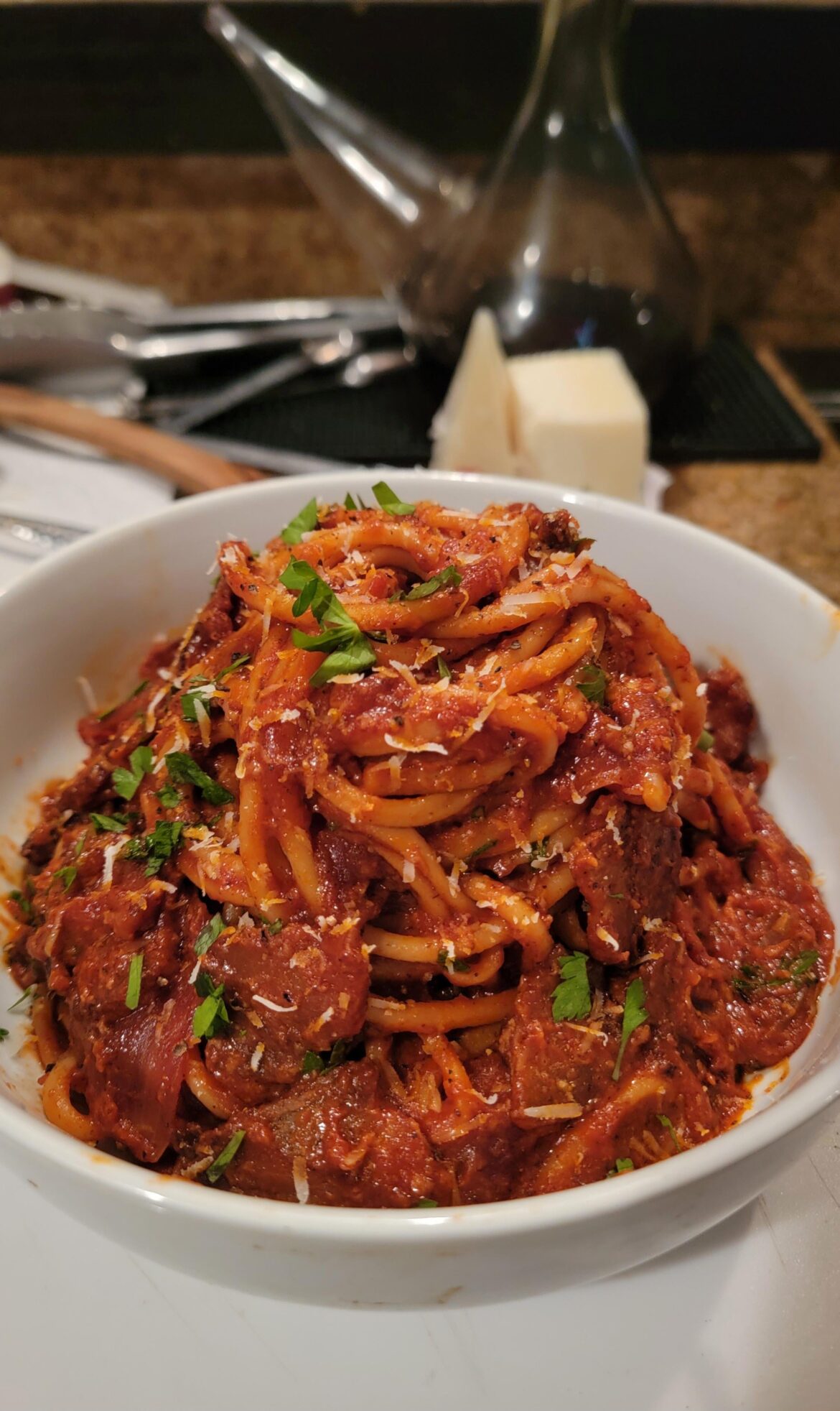 Homemade Bucatini all'Amatriciana