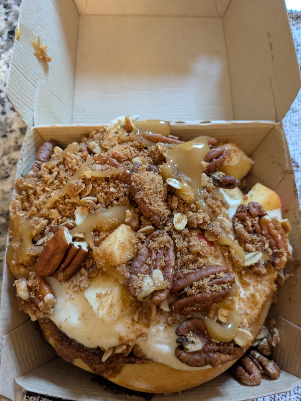 Caramel apple pie cinnamon roll