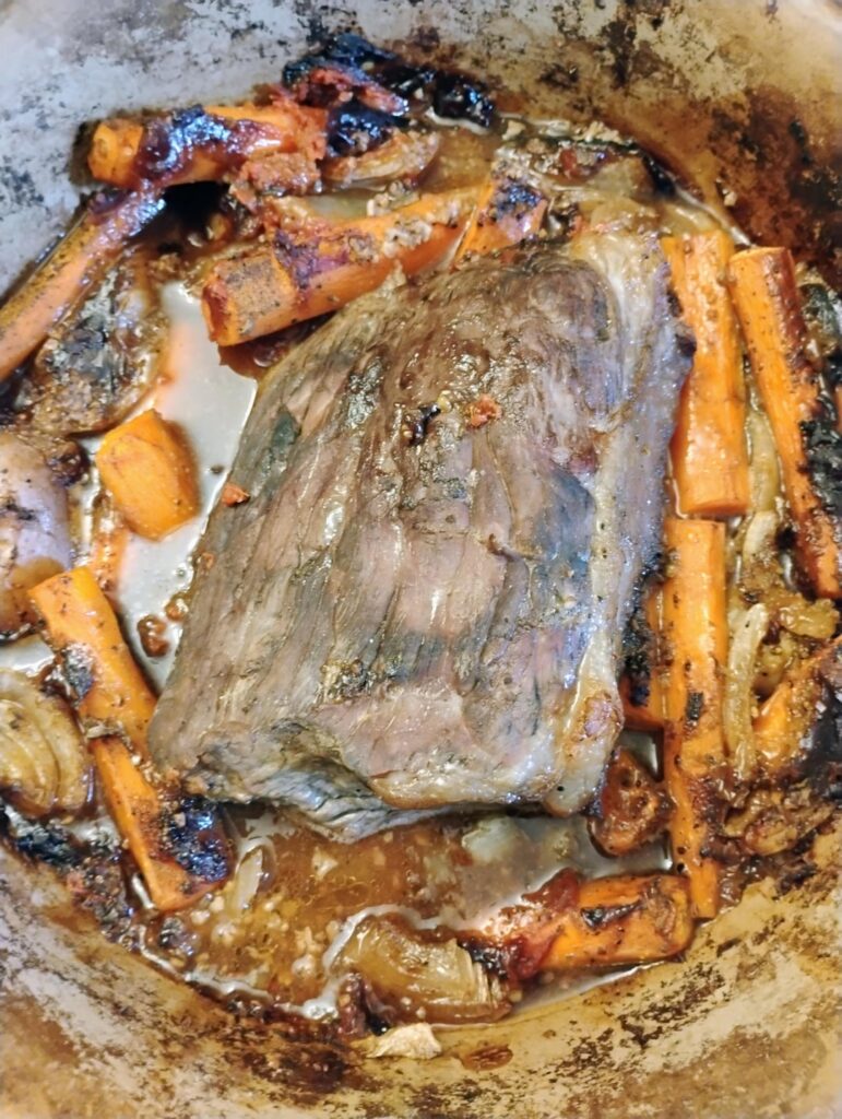 Decided to make a roast with potatoes, carrots, and onions for this chilly fall day in Michigan. It turned out great.