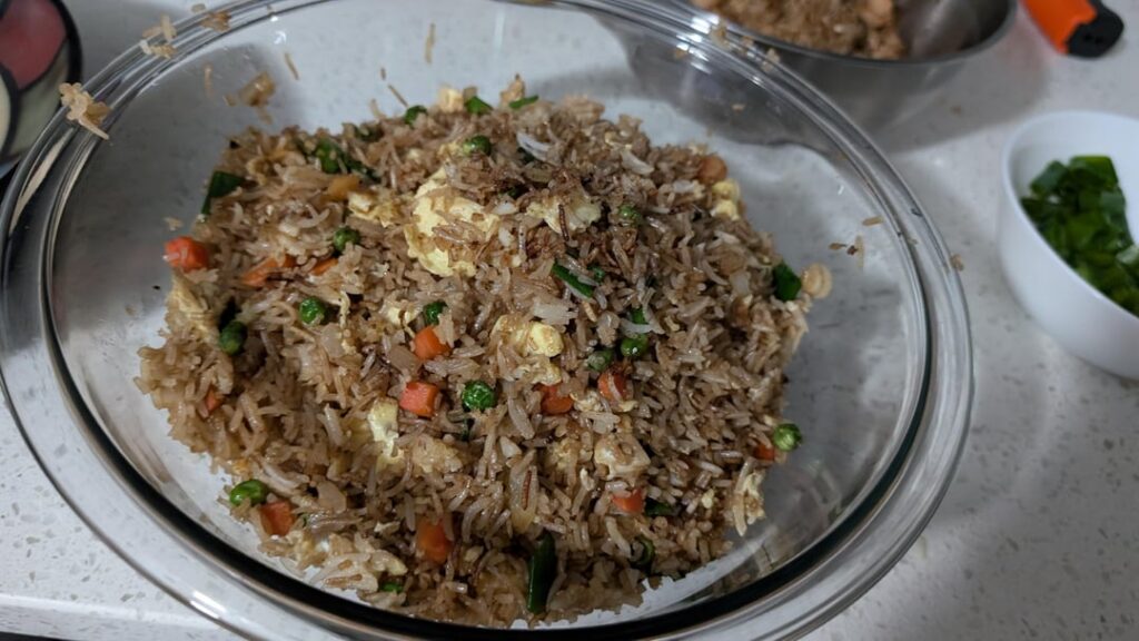 Fried rice and chicken on the Genesis full griddle insert